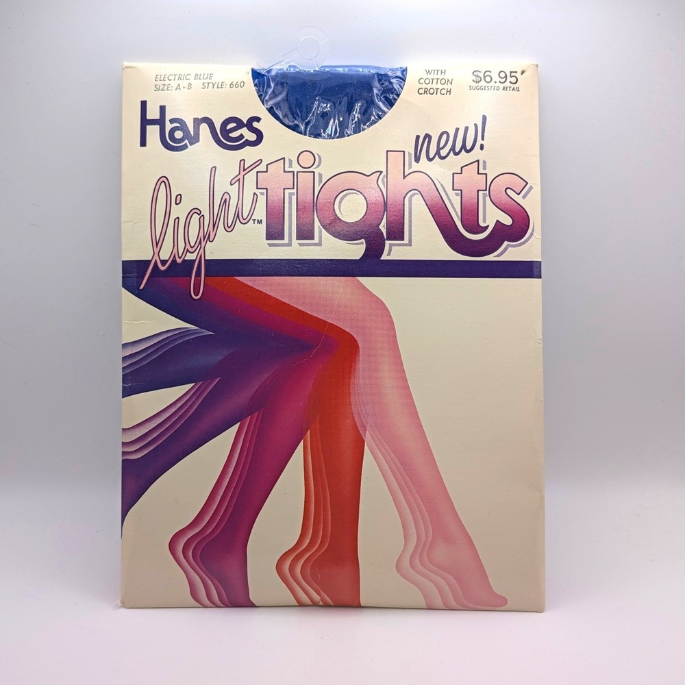Vintage Hanes Light Tights Electric Blue Style 660 Deadstock Size A-B